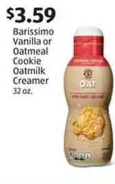 Aldi Barissimo vanilla or oatmeal cookie oatmilk creamer offer