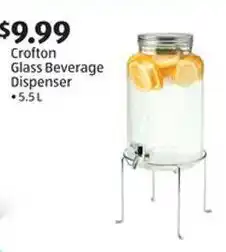 Aldi Crofton glass beverage dispenser offer