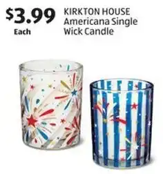 Aldi Kirkton house americana single wick candle offer