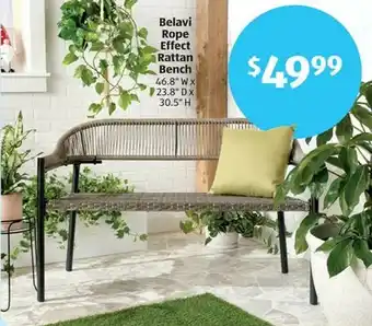 Aldi Belavi rope effect rattan bench offer