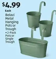 Aldi Belavi metal hanging pots or trough offer