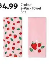 Aldi Crofton 2-Pack Towel Set offer