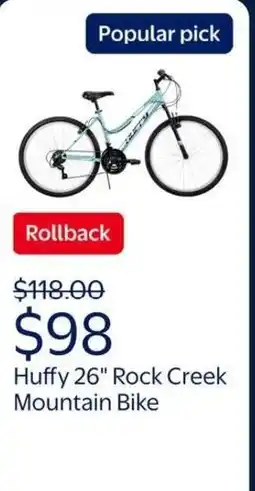 Walmart Huffy rock creek mountain bike offer