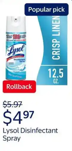 Walmart Lysol disinfectant spray offer