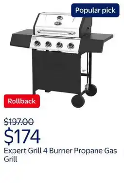 Walmart Expert grill 4 burner propane gas grill offer