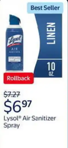 Walmart Lysol air sanitizer spray offer