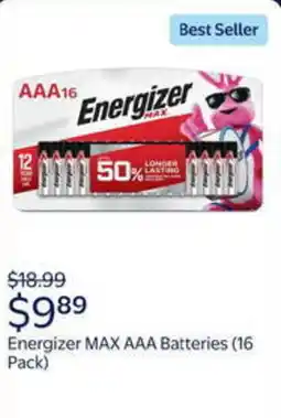 Walmart Energizer MAX AAA Batteries (16 Pack) offer