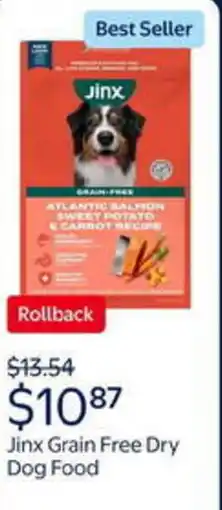 Walmart Jinx grain free dry dog food offer