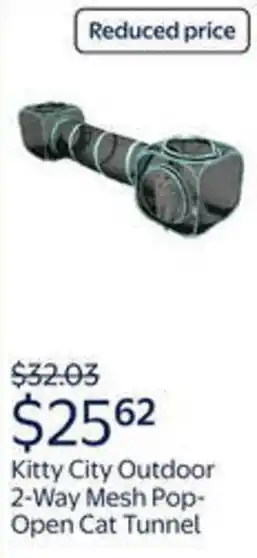 Walmart Kitty city outdoor 2-way mesh pop- open cat tunnel offer