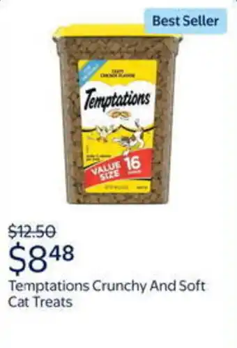 Walmart Temptations crunchy and soft cat treats offer