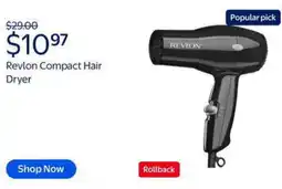 Walmart Revlon compact hair dryer offer