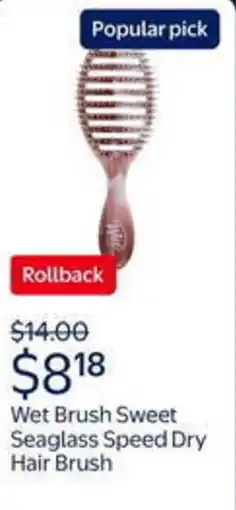 Walmart Wet brush sweet seaglass speed dry hair brush offer