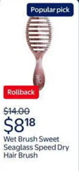 Walmart Wet brush sweet seaglass speed dry hair brush offer