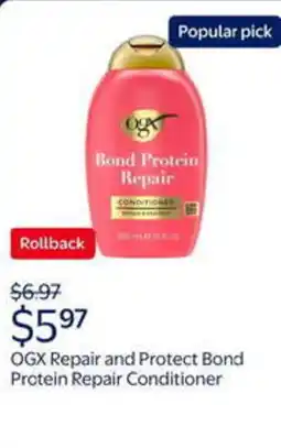 Walmart OGX repair and protect bond protein repair conditioner offer