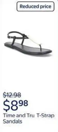 Walmart Time and tru t-strap sandals offer
