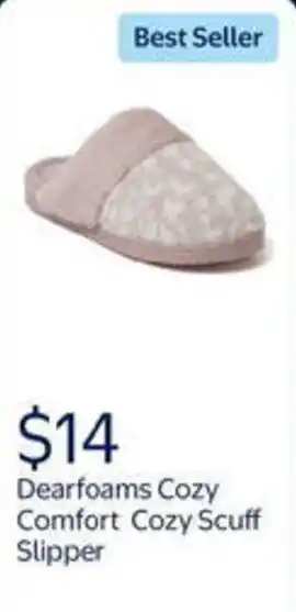 Walmart Dearfoams cozy comfort cozy scuff slipper offer