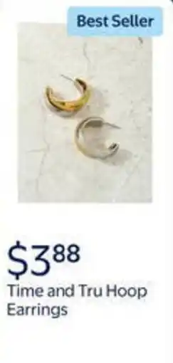 Walmart Time and tru hoop earrings offer