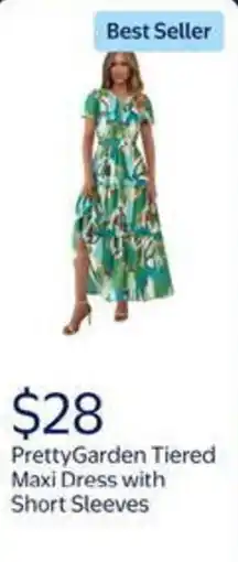Walmart Prettygarden tiered maxi dress with short sleeves offer