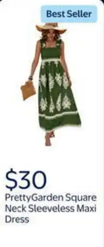 Walmart Prettygarden square neck sleeveless maxi dress offer