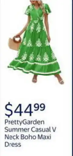 Walmart Prettygarden summer casual V neck boho maxi dress offer