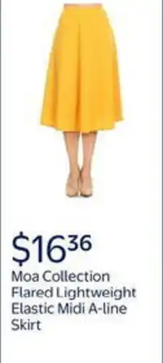 Walmart Moa collection flared lightweight elastic midi A-line skirt offer