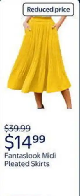 Walmart Fantaslook midi pleated skirts offer