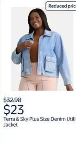 Walmart Terra & sky plus size denim utili jacket offer