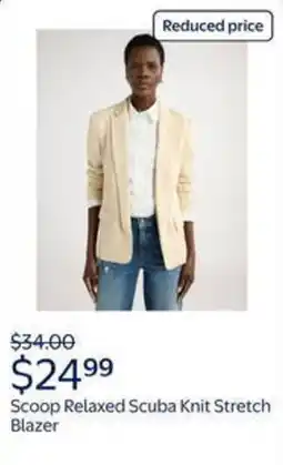 Walmart Scoop relaxed scuba knit stretch blazer offer