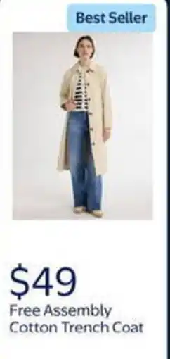 Walmart Free assembly cotton trench coat offer