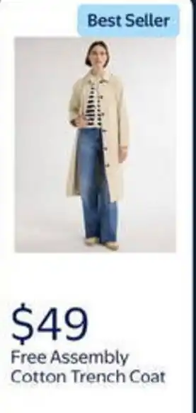 Walmart Free assembly cotton trench coat offer
