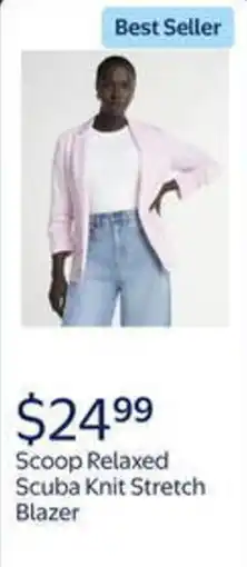 Walmart Scoop relaxed scuba knit stretch blazer offer