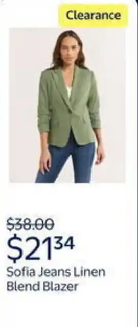 Walmart Sofia jeans linen blend blazer offer