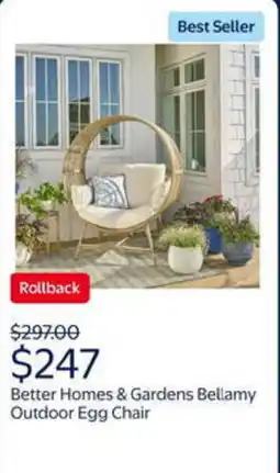 Walmart Better homes & gardens bellamy outdoor egg chair offer