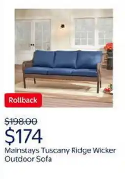 Walmart Mainstays tuscany ridge wicker outdoor sofa offer