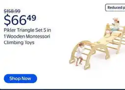 Walmart Pikler triangle set 5 in 1 wooden montessori climbing toys offer