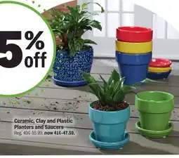 Meijer Ceramic, Clay and Plastic Planters and Saucers offer