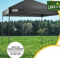 Meijer Lake & Trail Canopies and Weights offer