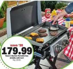 Meijer Razor 2 Burner Portable Gas Griddle with Cart offer