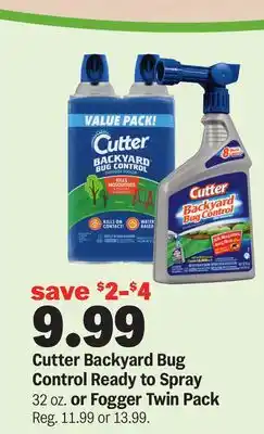 Meijer Cutter Backyard Bug Control Ready to Spray 32 oz. or Fogger Twin Pack offer