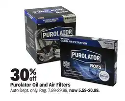 Meijer Purolator Oil and Air Filters offer