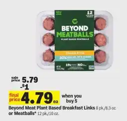 Meijer Beyond Meat Plant Based Breakfast Links or Meatballs offer