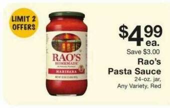 Fairway Store Market Rao's Pasta Sauce offer