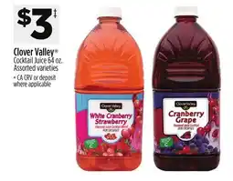 Dollar General Clover Valley Cocktail Juice offer