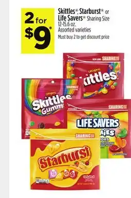 Dollar General Skittles , Starburst or Life Savers Sharing Size offer