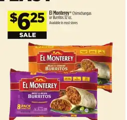 Dollar General El Monterey Chimichangas or Burritos offer