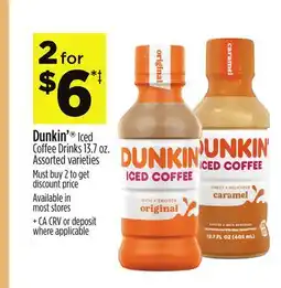 Dollar General Dunkin' Iced Coffee Drinks offer