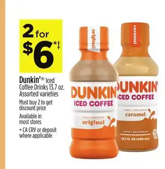 Dollar General Dunkin' Iced Coffee Drinks offer