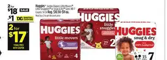 Dollar General Huggies Jumbo Diapers or Snug & Dry offer