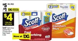 Dollar General Scott Bath Tissue Comfort Plus offer