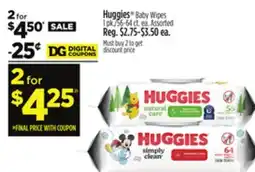 Dollar General Huggies Baby Wipes offer